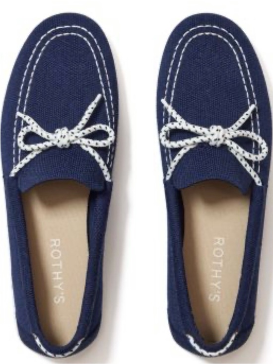 Rothy's Other - Rothy's Navy Canvas Boat Loafers with White Laces